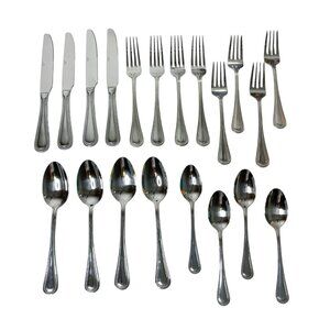 Towle Beaded 18/10 Stainless Vietnam Forks Spoons Knives Flatware 25 Pieces